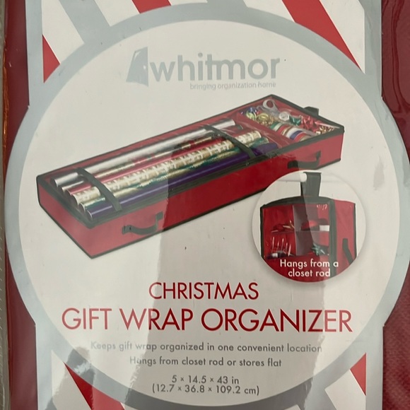 Two Whitmor Christmas Gift Wrap Organizers  5X14.5X43in & 8.74x49.25 in. - Picture 6 of 10